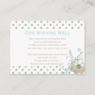 MINT BISQUE DOTS STRIPES Wishing Well Cards