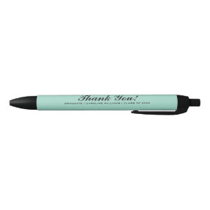 Mint & Black Graduation Party Custom Favour Ink Pen