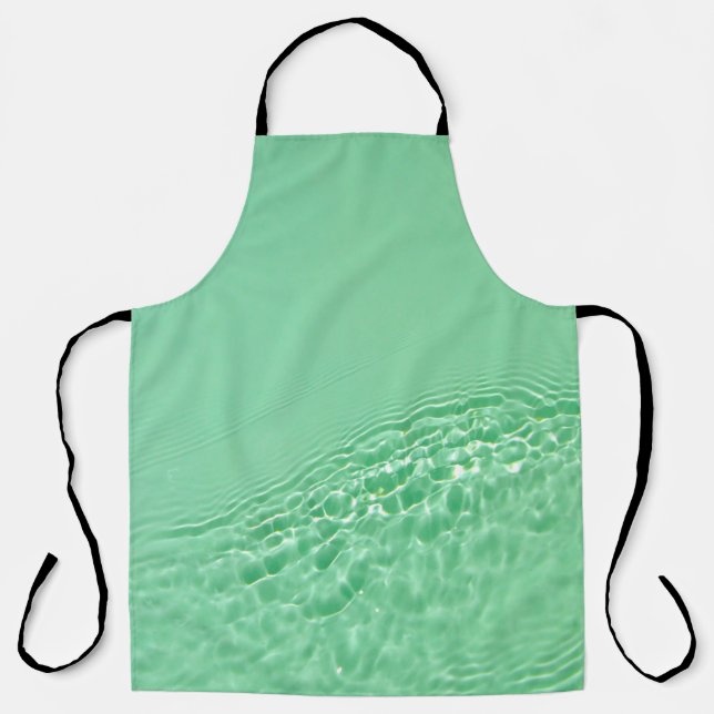 Mint blue coloured clear water surface texture wit apron (Front)