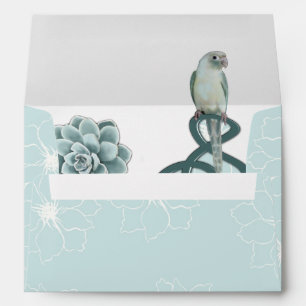 Mint Blue Pine Green Succulents Envelope