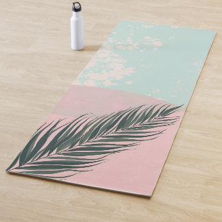 Mint Blush Pink Abstract Modern Collection Yoga Mat