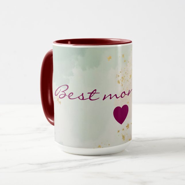 Mint Blush Pink Abstract Popular Collection Mug (Front Left)