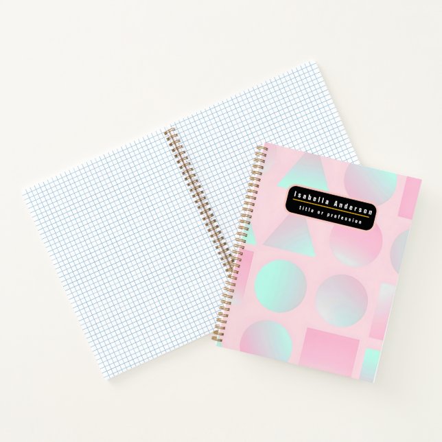 Mint Blush Pink Abstract Trendy Collection Notebook (Inside)