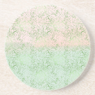 Mint Blush Pink Watercolor Confetti Dots Coaster