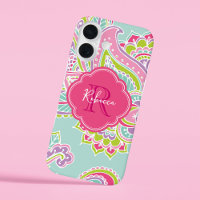 Mint Bohemian Paisley Custom Monogram