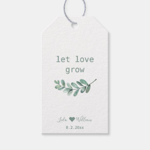 Mint Botanical Leaf Wedding Favours Tag