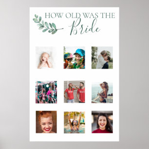 Mint Botanical Photo Shower Game Poster