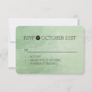 Mint Breeze Watercolor RSVP Card