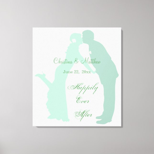 Mint Bride and Groom Canvas Print (Front)