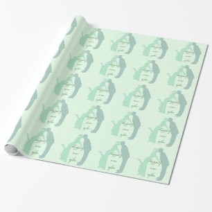 Mint Bride and Groom Wrapping Paper