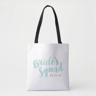 Mint Bride's Squad Personalised Bridal Party Totes