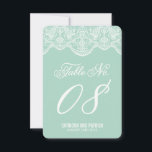 Mint Brocade Lace Wedding Table Number Cards<br><div class="desc">Mint Brocade Lace Wedding Table Number Cards 
 Elegant and whimsical brocade lace pattern. Other colours and matching items are available.</div>