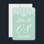 Mint Brocade Lace Wedding Table Number Cards<br><div class="desc">Mint Brocade Lace Wedding Table Number Cards 
 Elegant and whimsical brocade lace pattern. Other colours and matching items are available.</div>