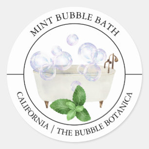 Mint Bubble Bath label