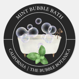 Mint Bubble Bath label