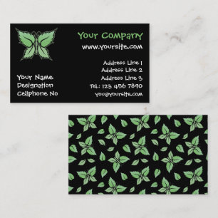 Mint Butterfly Business Card