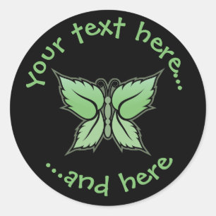 Mint Butterfly Classic Round Sticker
