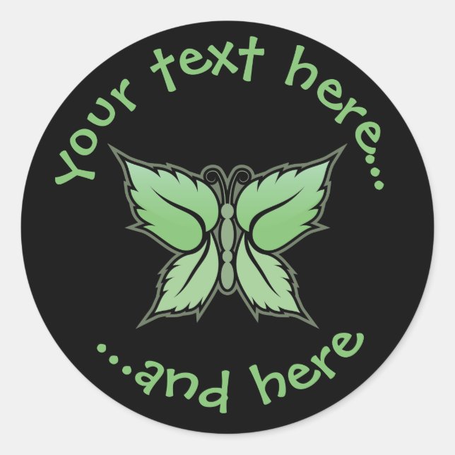 Mint Butterfly Classic Round Sticker (Front)