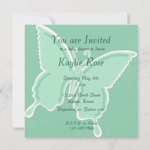 Mint Butterfly Invitation