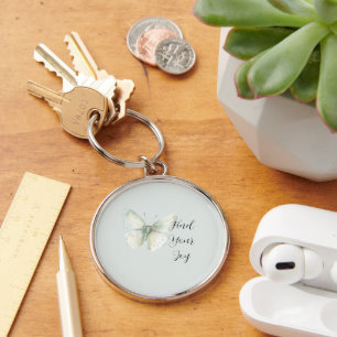 Mint Butterfly Joy Key Ring