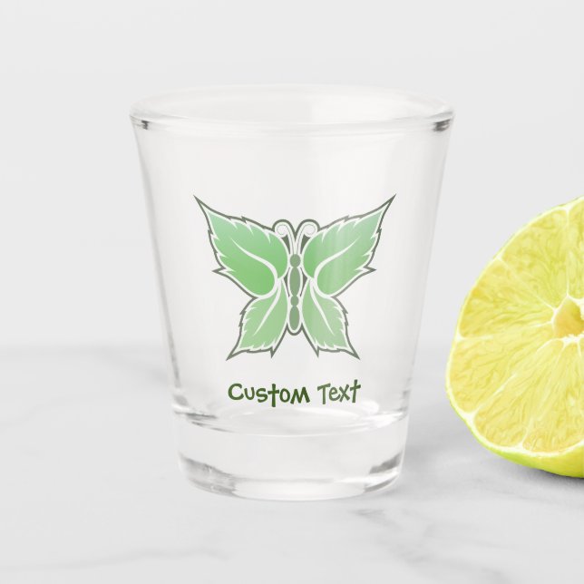 Mint Butterfly Shot Glass (Front)