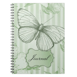Mint Butterfly Spiral Notebook