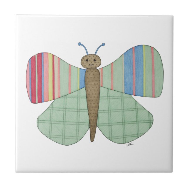Mint Butterfly Tile (Front)