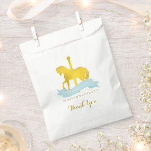 Mint Carousel Horse Birthday Party Favour Bags