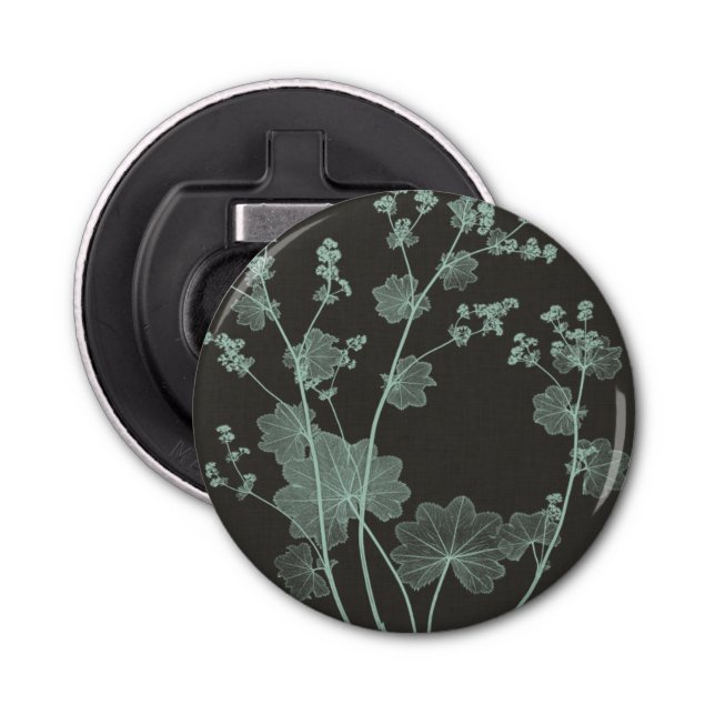 Mint & Charcoal Nature Study I Bottle Opener (Front)
