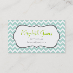 Mint Chevron Business Card