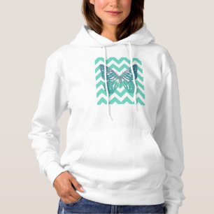 Mint Chevron Butterfly Hoodie
