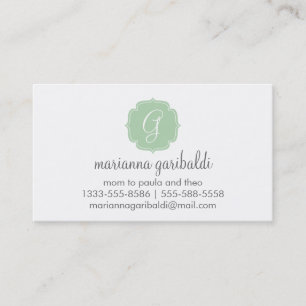Mint Chevron Stripes Calling Card