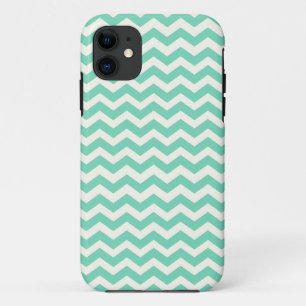 Mint Chevron Stripes iPhone 11 Case