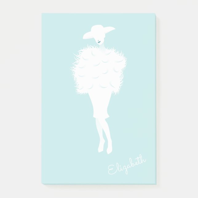 Mint Chic Fashion Lady Post-it® Notes (Front)