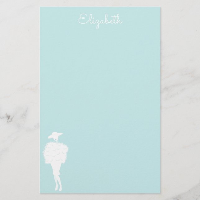 Mint Chic Fashion Lady Stationery Paper (Front)