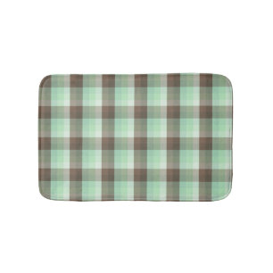 Mint Chocolate Chip Colour Block Plaid Stripes  Bath Mat