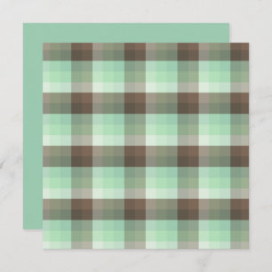 Mint Chocolate Chip Colour Block Plaid Stripes  Card