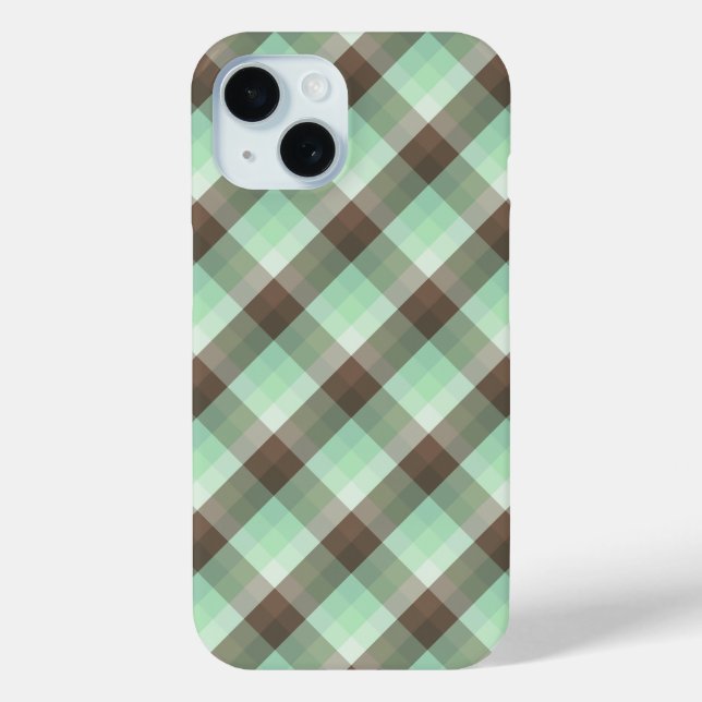 Mint Chocolate Chip Colour Block Plaid Stripes  Case-Mate iPhone Case (Back)