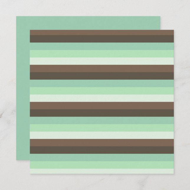 Mint Chocolate Chip Colour Block Stripes  Card (Front/Back)