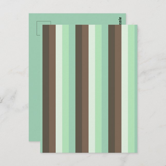 Mint Chocolate Chip Colour Block Stripes  Postcard (Front/Back)
