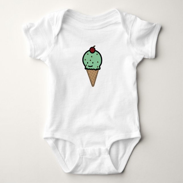 Mint Chocolate Chip Ice Cream Baby Bodysuit (Front)