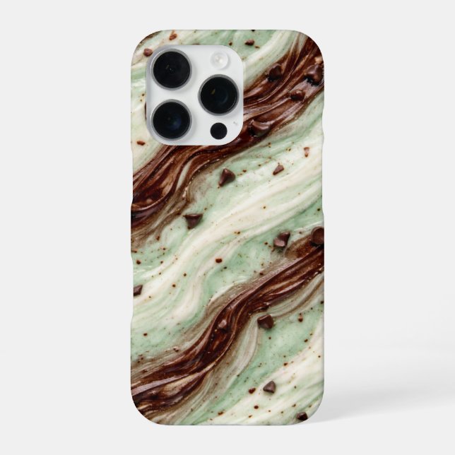 Mint Chocolate Chip Milkshake Marble Design iPhone Case (Back)