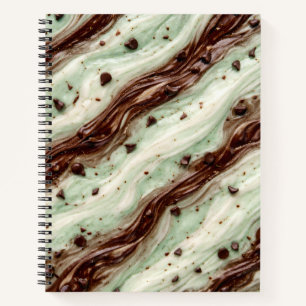 Mint Chocolate Chip Milkshake Marble Design Notebook