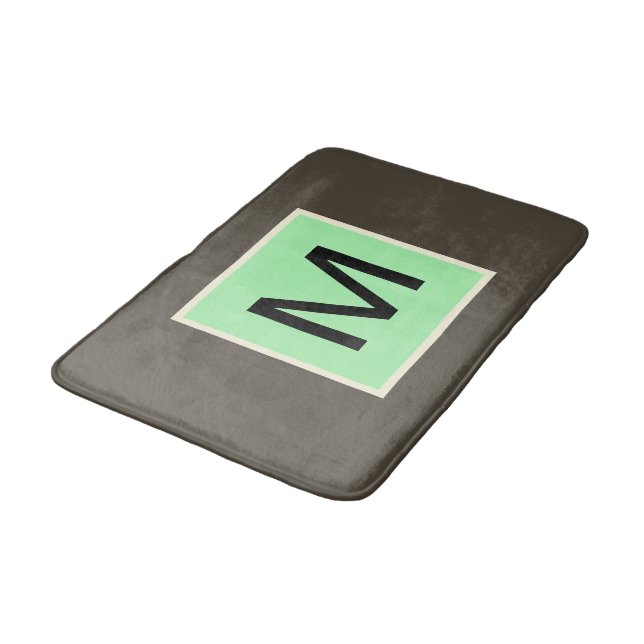 Mint Chocolate Chip Monogram  Bath Mat (Angled)