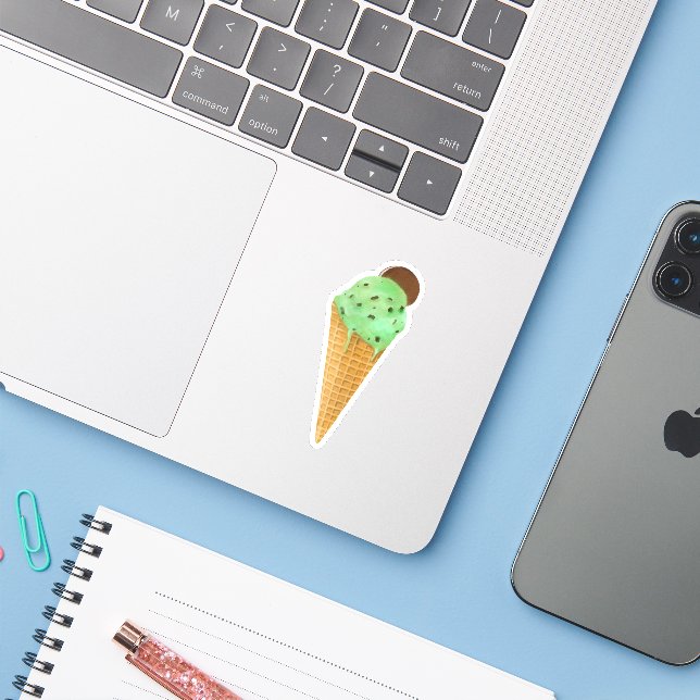 Mint Chocolate Chip With Cookie Cone (Laptop w/ iPhone)
