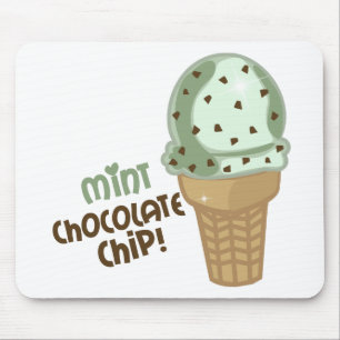 Mint Chocolate Chip with text Mouse Pad