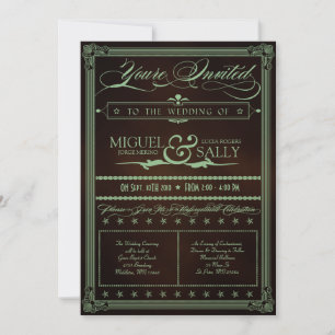 Mint & Chocolate DIY Wedding Invitation