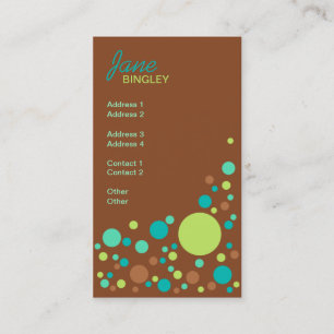 Mint Chocolate Retro Dots Business Card