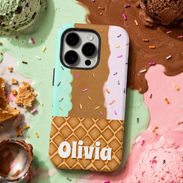 Mint Chocolate Strawberry Ice Cream Name Case-Mate iPhone Case (Creator Uploaded)