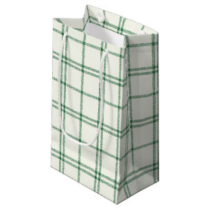 Mint Christmas Plaid Small Gift Bag